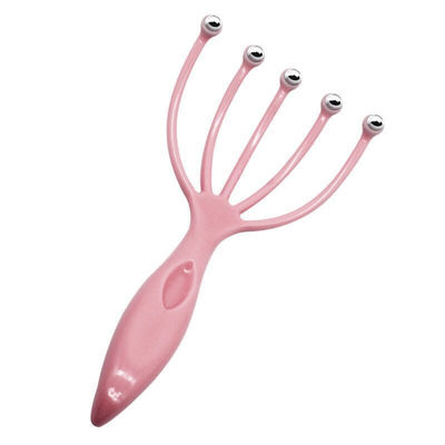 Massajador de cabeça azul/rosa com cinco garras Bola de aço para massagem de relaxamento do couro cabeludo Ferramentas de massagem para alívio de dor de cabeça 100g Ferramentas de dragagem de meridianos