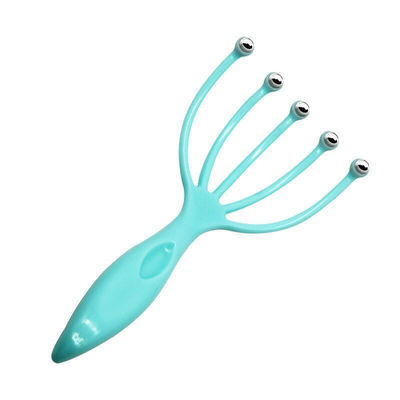 Massajador de cabeça azul/rosa com cinco garras Bola de aço para massagem de relaxamento do couro cabeludo Ferramentas de massagem para alívio de dor de cabeça 100g Ferramentas de dragagem de meridianos