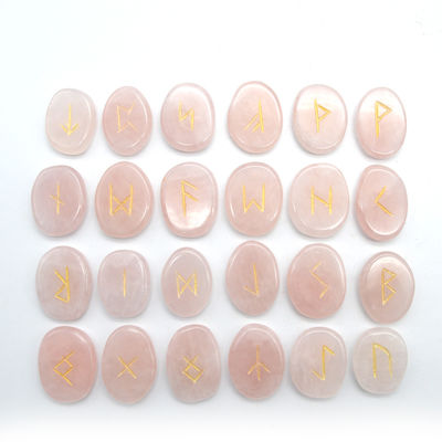 Pedra caída em forma de rosa Quartz Pedra de adivinhação Pedra preciosa Pedras rúnicas com tema de fada