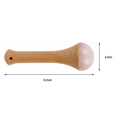 Massageador corporal Manopla de madeira Quartzo rosa para meridiano de dragagem e Gua Sha massagem de relaxamento