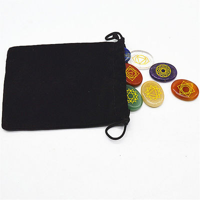 7 Chakra Stone sets Reiki Cristais Chakra Stones para Suporte de Cura Tamanho personalizado OEM