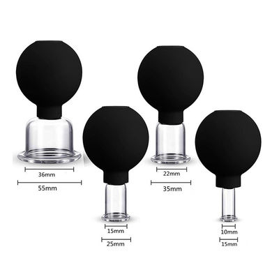Conjunto de copos faciais de silicone de PVC para lifting facial e tensão da pele Disponível Logotipo de maquiagem Canister Cups de vácuo