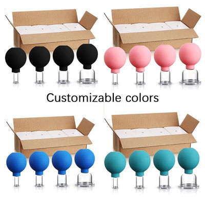 Conjunto de copos faciais de silicone de PVC para lifting facial e tensão da pele Disponível Logotipo de maquiagem Canister Cups de vácuo
