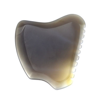 Massagista facial Agate cinza Jade Gua Sha Pedra para Massagem Personalizada ferramenta de terapia de raspagem