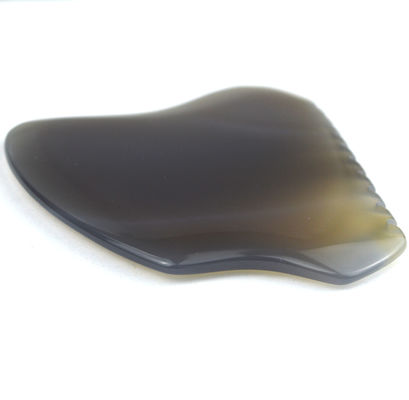 Massagista facial Agate cinza Jade Gua Sha Pedra para Massagem Personalizada ferramenta de terapia de raspagem