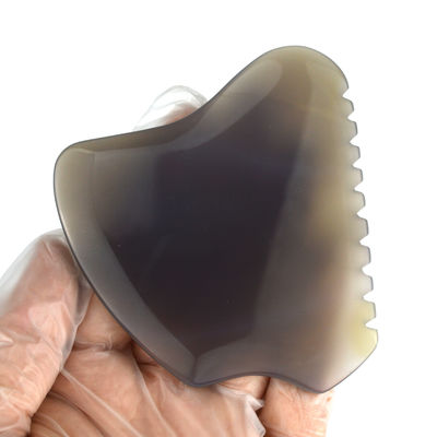 Massagista facial Agate cinza Jade Gua Sha Pedra para Massagem Personalizada ferramenta de terapia de raspagem