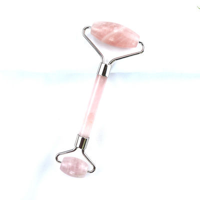 Equipamento de massagem facial Rosa Rosa Quartz Gua Sha Massagem Roller de gelo de jade natural para terapia anti-envelhecimento Nefrite pedra