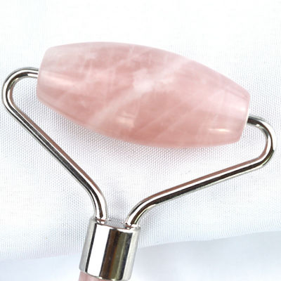 Equipamento de massagem facial Rosa Rosa Quartz Gua Sha Massagem Roller de gelo de jade natural para terapia anti-envelhecimento Nefrite pedra