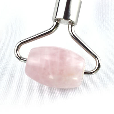 Equipamento de massagem facial Rosa Rosa Quartz Gua Sha Massagem Roller de gelo de jade natural para terapia anti-envelhecimento Nefrite pedra