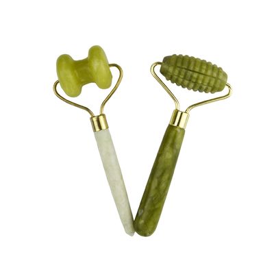 Massagista Facial Xiuyan Jade Double Head Facial Natural Beauty Massage Tool Jade Roller Face Thin Massager Relaxador