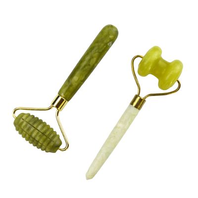 Massagista Facial Xiuyan Jade Double Head Facial Natural Beauty Massage Tool Jade Roller Face Thin Massager Relaxador