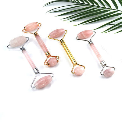 Final Design Rosa Rosa Quartz Guasha Roller Facial 100% Cristal Gua Sha Massagista para Rosto Olho Pescoço Massagem Ferramentas de beleza
