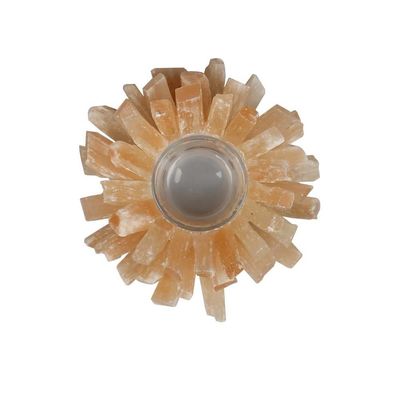 Candeeiro de fluorito amarelo colecionável para decoração residencial Jarros de velas de pedra natural
