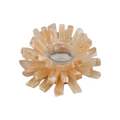 Candeeiro de fluorito amarelo colecionável para decoração residencial Jarros de velas de pedra natural