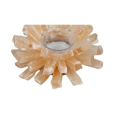 Candeeiro de fluorito amarelo colecionável para decoração residencial Jarros de velas de pedra natural