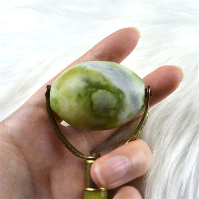 Logotipo personalizado Disponível 100% natural Xiuyan Jade Face Guasha Roller Jade Verde Facial Gua Sha Massager Stone Skin Care