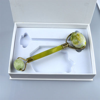 Logotipo personalizado Disponível 100% natural Xiuyan Jade Face Guasha Roller Jade Verde Facial Gua Sha Massager Stone Skin Care