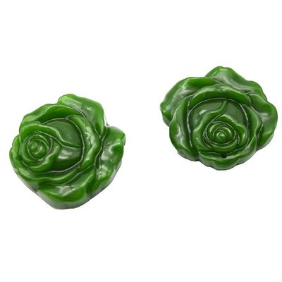 Arte Colecionável Nefrite Natural Jade Carving Pendant Lucky Charm Rose Flower Design
