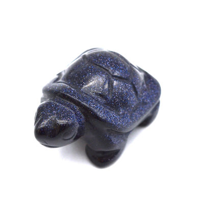 Requisito do cliente misteriosa mini figura de tartaruga azul esculpida para decoração de casa de férias