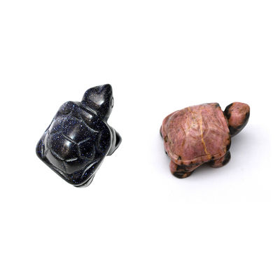 Requisito do cliente misteriosa mini figura de tartaruga azul esculpida para decoração de casa de férias