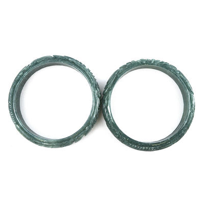 Braceletes de jade esculpidos naturais de mulheres, técnica polida para equipamentos de decoração corporal