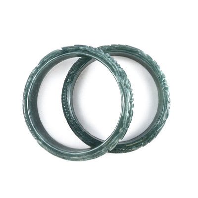 Braceletes de jade esculpidos naturais de mulheres, técnica polida para equipamentos de decoração corporal