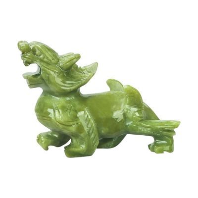 Características regionais Par de Jade Natural Pixiu Escritório Interior Feng Shui Jade Escultura Artesanato Jade Ornamentação Feng Shui Pixiu