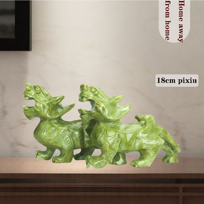 Características regionais Par de Jade Natural Pixiu Escritório Interior Feng Shui Jade Escultura Artesanato Jade Ornamentação Feng Shui Pixiu