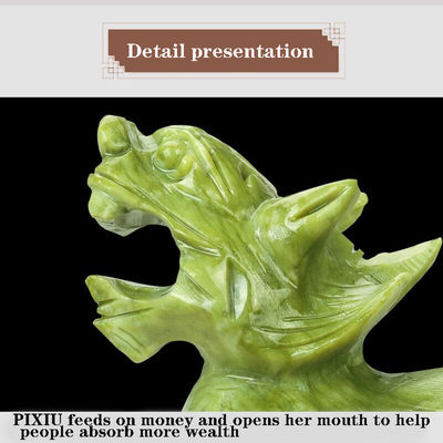 Características regionais Par de Jade Natural Pixiu Escritório Interior Feng Shui Jade Escultura Artesanato Jade Ornamentação Feng Shui Pixiu