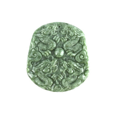 Jade Esmeralda Imortal Bodhisattva Dragon Pendant Necklace Ornamentos Figura tradicional chinesa com característica regional