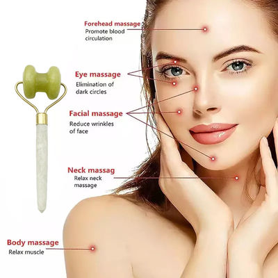 Supostamente Xiuyan Jade Massage Roller para o aperto da pele facial e redução de círculos escuros
