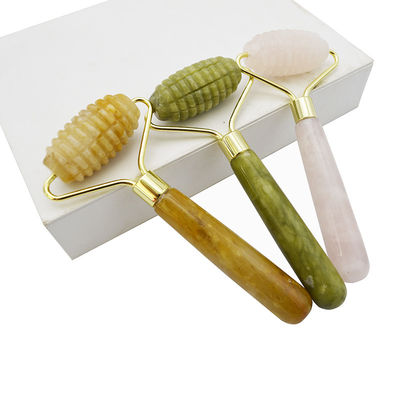 Single Head Spiked Facial Massage Jade Roller para Anti Aging Face Beauty com 100% Natural Jade Stone e Logotipo Personalizado