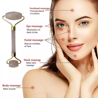 Perfecore Jade Roller Beauty Rose Quartz Guasha Roller Face Neck Gua sha Massage Tool Stone para artesanato feito à mão e cuidados da pele