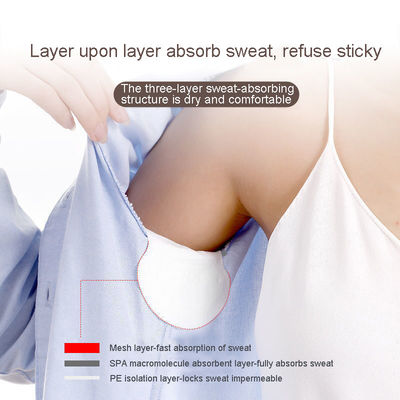 Ampolas absorventes de axila descartáveis brancas de algodão para 11*9,5cm/12,5*9,5cm/12,5*11cm