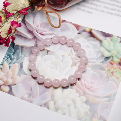 Feng Shui Rosa Quartz Pulseira para Mulheres Pedra Natural Manual Chakra Joias Dom
