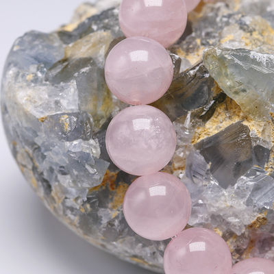 Feng Shui Rosa Quartz Pulseira para Mulheres Pedra Natural Manual Chakra Joias Dom