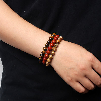 Bracelete de pérolas de jade natural para senhoras Ametista Cristal Quartz Aquamarinos Esmeralda Joias Agate Bracelete elástico para homens