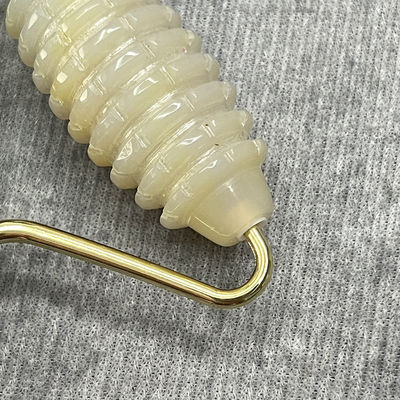 Logotipo do Cliente 100% Agate cinza natural Roller Jadeite Crystal Beauty Container Massage Stick Equipamento de cuidados com a saúde facial