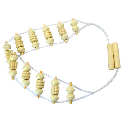 Ponto de gatilho de liberação de dor em todo o corpo Massagem de madeira à mão de volta Gua Sha Ferramenta de rolos com rolos de massagem de madeira e corda