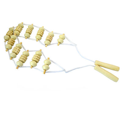 Ponto de gatilho de liberação de dor em todo o corpo Massagem de madeira à mão de volta Gua Sha Ferramenta de rolos com rolos de massagem de madeira e corda