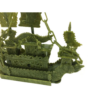 Barco de dragão de jade chinês de 27 cm para decoração aceitação OEM ODM