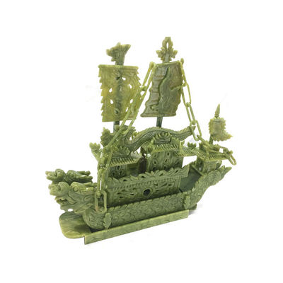 Barco de dragão de jade chinês de 27 cm para decoração aceitação OEM ODM