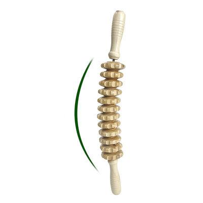 L 44cm Anti-celulite Massagem com rolos de madeira para relaxamento muscular e alívio da dor