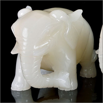 Características regionais África Estátua de elefante de jade de Feng Shui branco para amantes de animais
