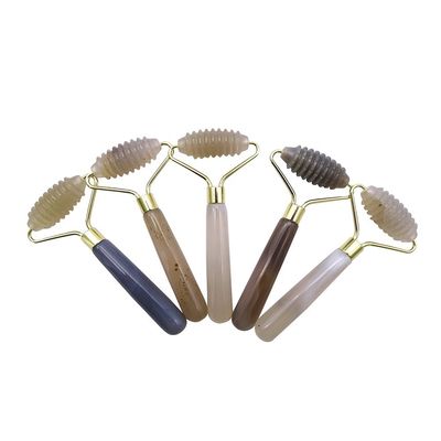 Massage Hammer Agate cinza Roller de jade com pontas para massagem facial natural antienvelhecimento terapia de bolsas de olhos ferramentas de massagem antienvelhecimento