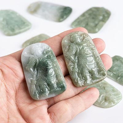 2024 Jadeite Guan Yin Pendente da Misericórdia Budismo Tropas Valentes Colar Moda Jóias Para Dama Gravura Tipo de escultura