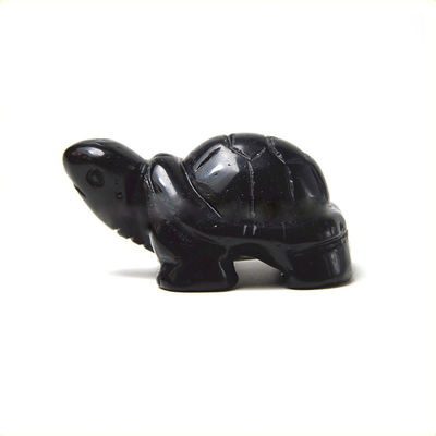 Pedra preciosa Obsidiana Negra Tartaruga Esculpida Animal de Pedra para o Amor Decorações Temáticas