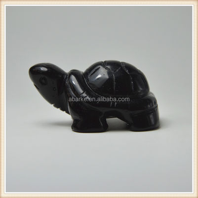 Pedra preciosa Obsidiana Negra Tartaruga Esculpida Animal de Pedra para o Amor Decorações Temáticas