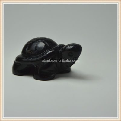 Pedra preciosa Obsidiana Negra Tartaruga Esculpida Animal de Pedra para o Amor Decorações Temáticas