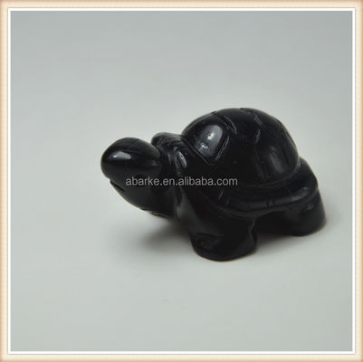 Pedra preciosa Obsidiana Negra Tartaruga Esculpida Animal de Pedra para o Amor Decorações Temáticas